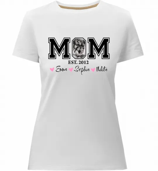 Женская премиум футболка Mom est Белый фото