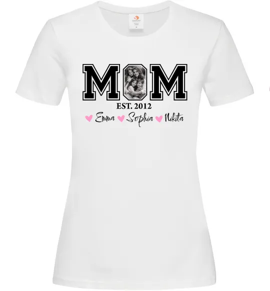 Женская футболка Mom est Белый фото