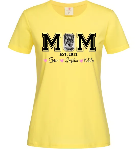 Женская футболка Mom est Лимонный фото