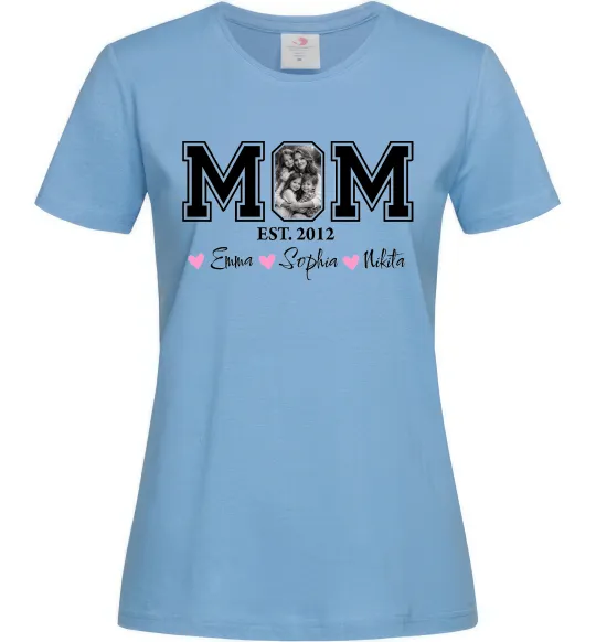 Женская футболка Mom est Голубой фото