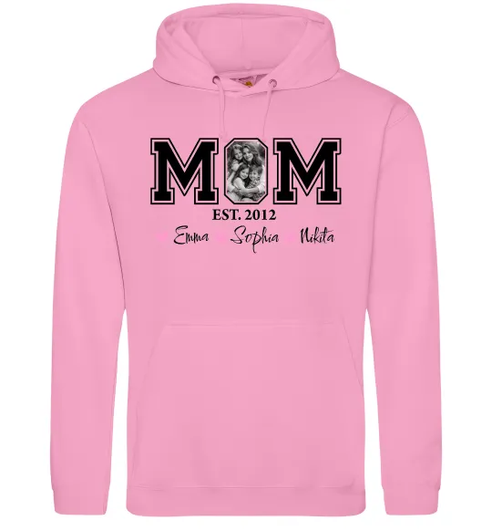 Женская толстовка (худи) Mom est Розовый фото