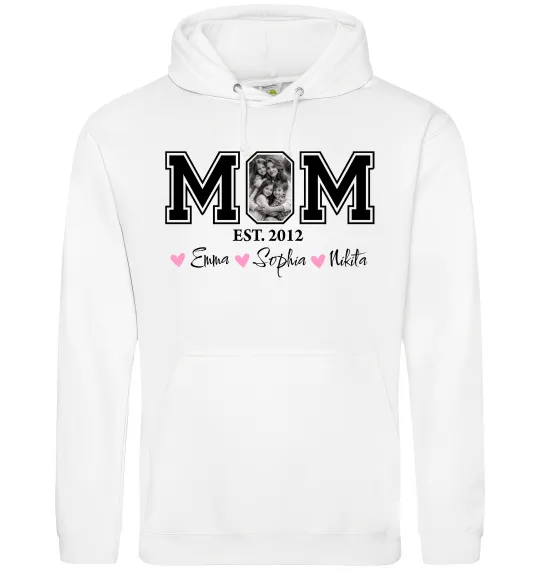 Женская толстовка (худи) Mom est Белый фото