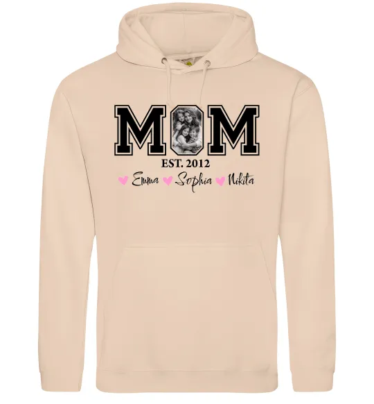 Женская толстовка (худи) Mom est Песочный фото