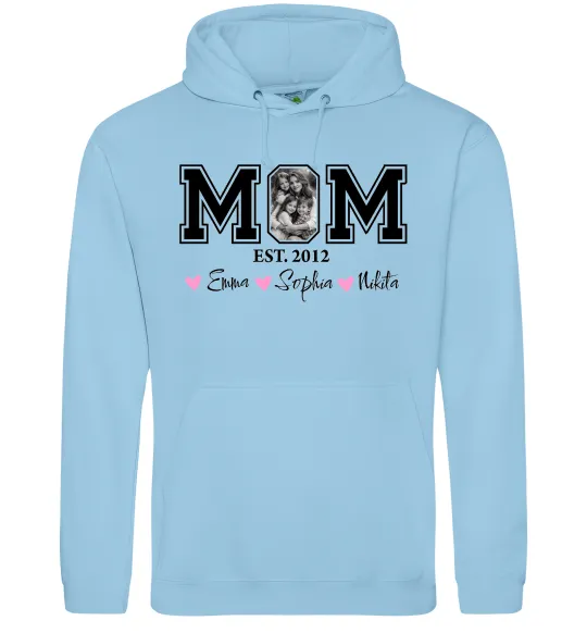 Женская толстовка (худи) Mom est Голубой фото