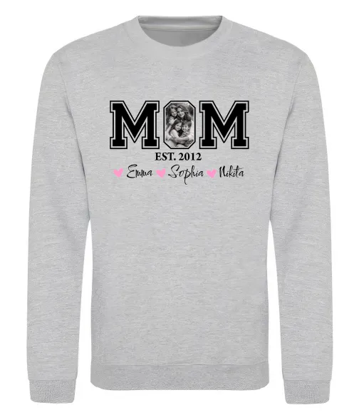 Свитшот Mom est Серый меланж фото