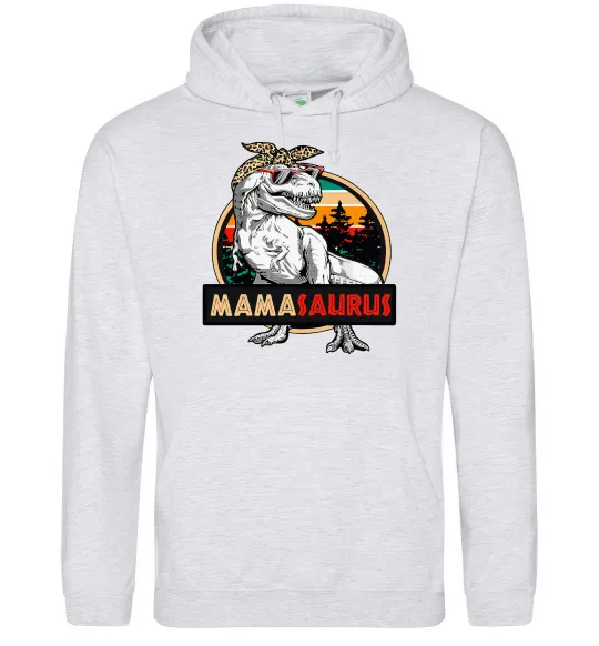 Женская толстовка (худи) Mamasaurus Серый меланж фото