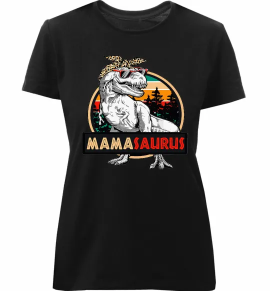 Женская премиум футболка Mamasaurus Черный фото