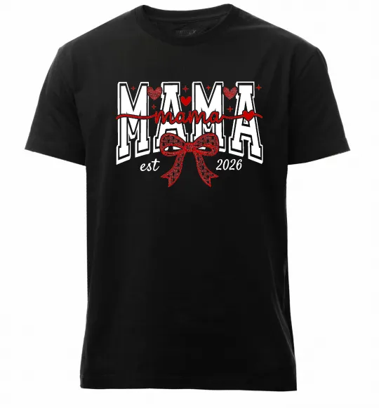Мужская премиум футболка Mama est напис Черный фото
