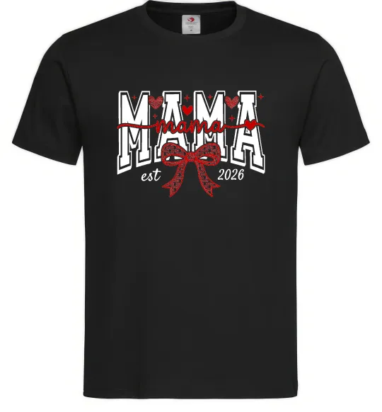 Мужская футболка Mama est напис Черный фото