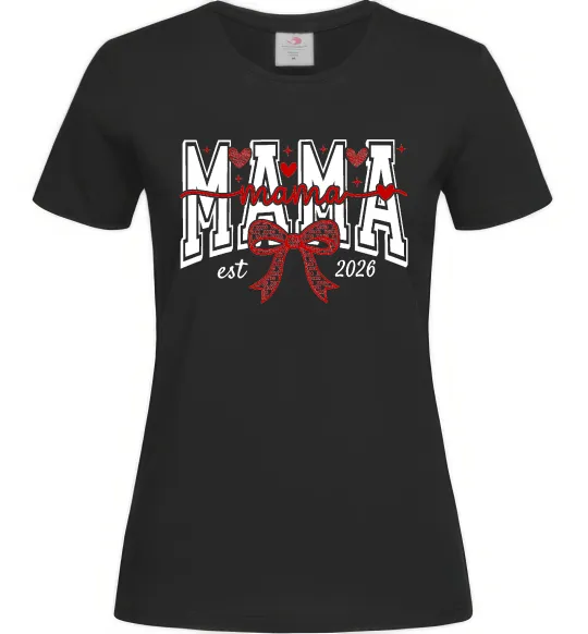 Женская футболка Mama est напис Черный фото