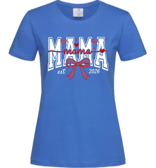 Женская футболка Mama est напис Ярко-синий фото