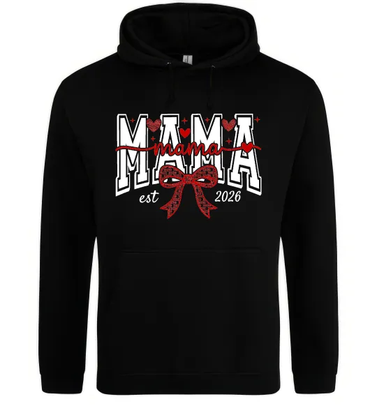 Женская толстовка (худи) Mama est напис Черный фото