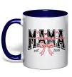 Чашка с цветной ручкой Mama est напис Глубокий темно-синий фото
