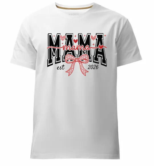 Мужская премиум футболка Mama est напис Белый фото