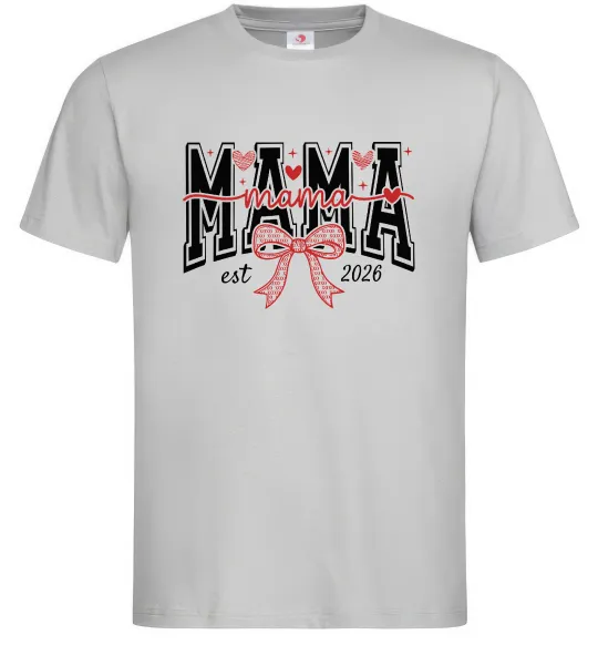 Мужская футболка Mama est напис Серый фото