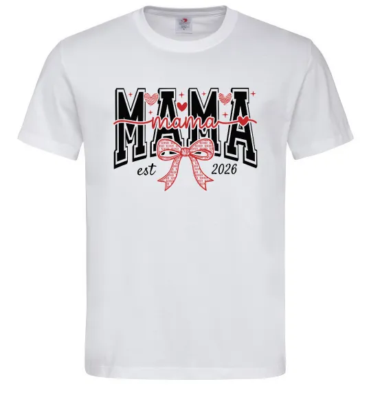 Мужская футболка Mama est напис Белый фото