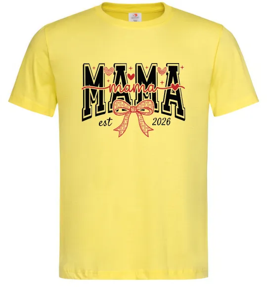 Мужская футболка Mama est напис Лимонный фото