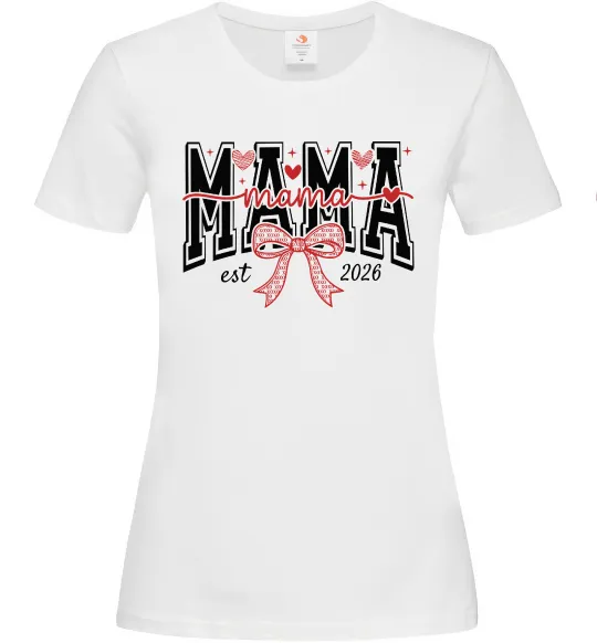 Женская футболка Mama est напис Белый фото