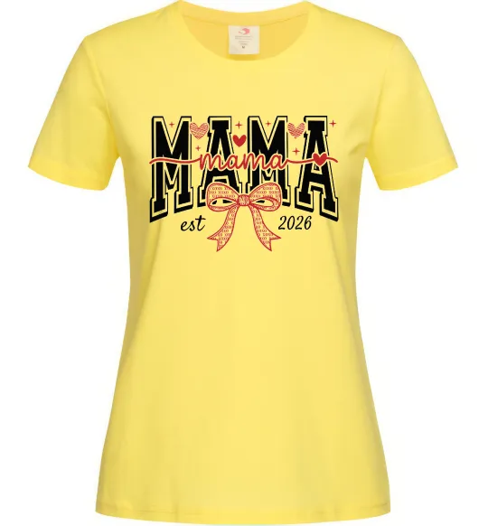Женская футболка Mama est напис Лимонный фото