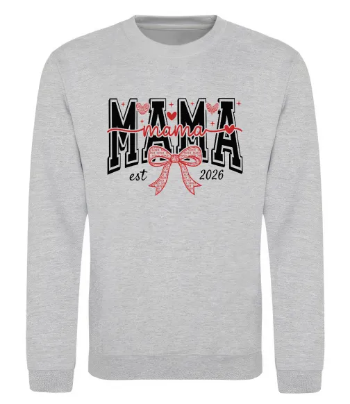 Свитшот Mama est напис Серый меланж фото