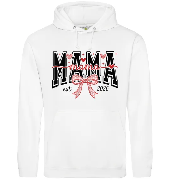 Женская толстовка (худи) Mama est напис Белый фото