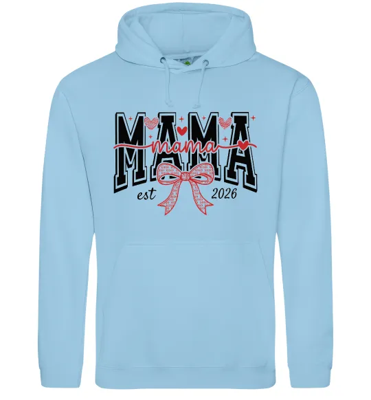 Женская толстовка (худи) Mama est напис Голубой фото