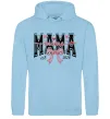 Женская толстовка (худи) Mama est напис Голубой фото