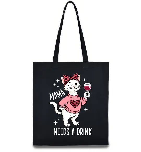 Эко-сумка Mama needs a drink Черный фото