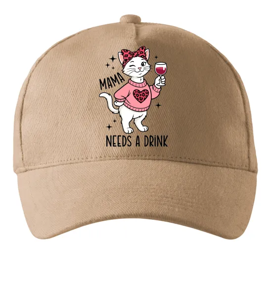 Кепка Mama needs a drink Песочный фото
