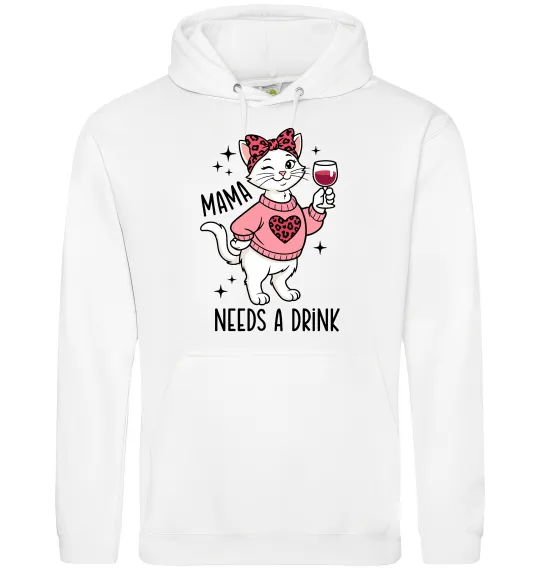 Женская толстовка (худи) Mama needs a drink Белый фото