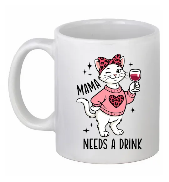 Чашка керамическая Mama needs a drink Белый фото