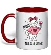 Чашка с цветной ручкой Mama needs a drink Красный Чашка с цветной ручкой Mama needs a drink Красный фото