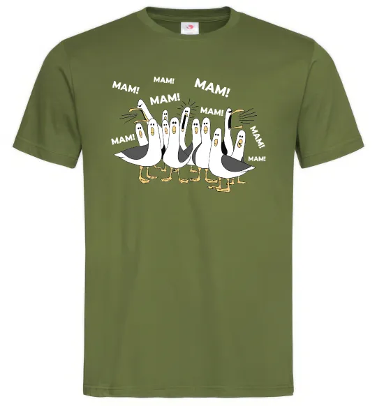 Мужская футболка Мам мам мам Оливковый фото