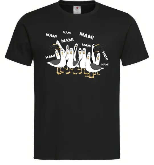 Мужская футболка Мам мам мам Черный фото