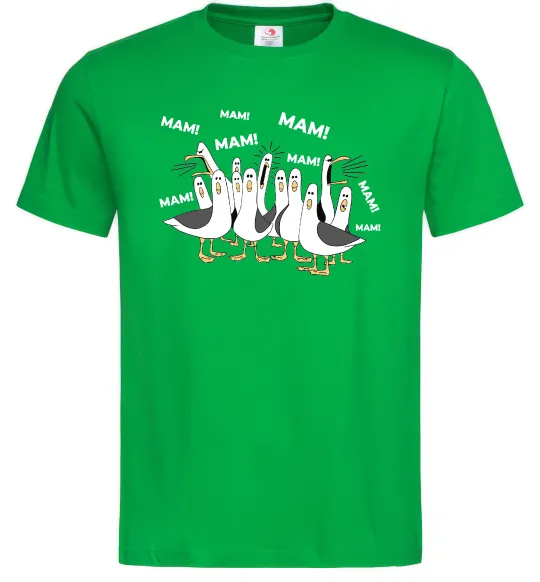 Мужская футболка Мам мам мам Зеленый фото