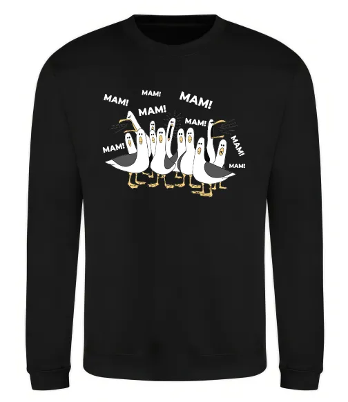 Свитшот Мам мам мам Черный фото