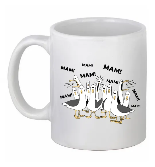 Чашка керамическая Мам мам мам Белый фото