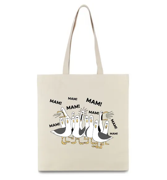 Эко-сумка Мам мам мам Бежевый фото