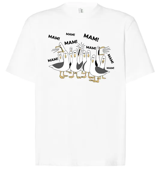 Футболка Оверсайз Мам мам мам Белый фото