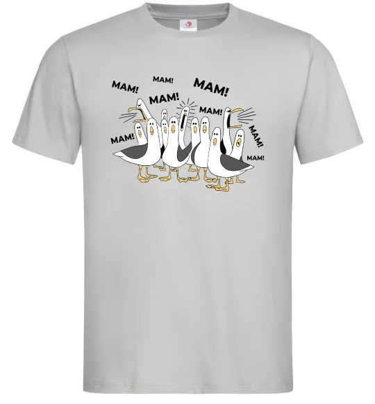 Мужская футболка Мам мам мам Серый фото