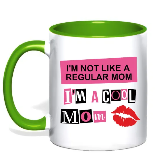 Чашка с цветной ручкой Cool mom Лаймовый фото