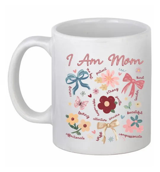 Чашка керамическая I am mom Белый фото