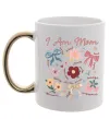 Чашка с цветной ручкой I am mom Золото фото