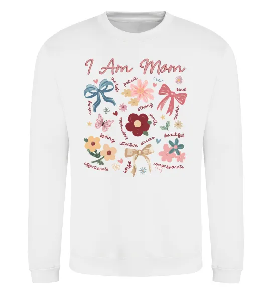 Світшот I am mom Білий фото
