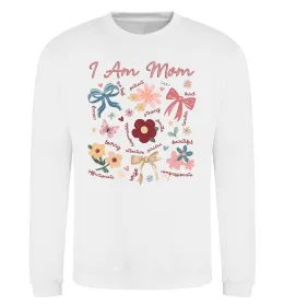 Свитшот I am mom Белый фото
