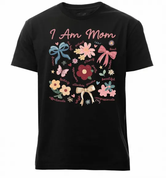 Мужская премиум футболка I am mom Черный фото