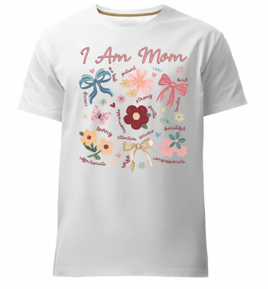 Мужская премиум футболка I am mom Белый фото