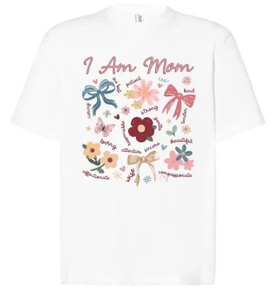 Футболка Оверсайз I am mom Белый фото