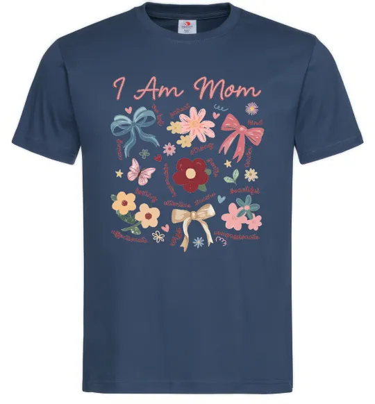 Мужская футболка I am mom Темно-синий фото