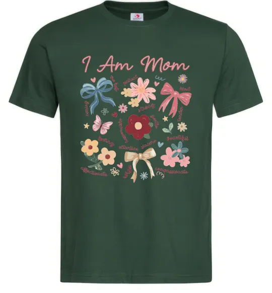 Мужская футболка I am mom Темно-зеленый фото